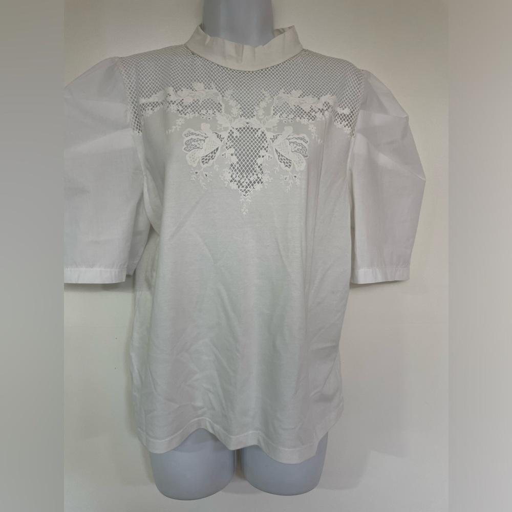 Zara white with RUBBERISED bib t-shirt